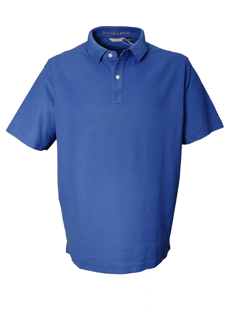 Blue Cotton Rich Fine Pique Polo - High and Mighty Menswear