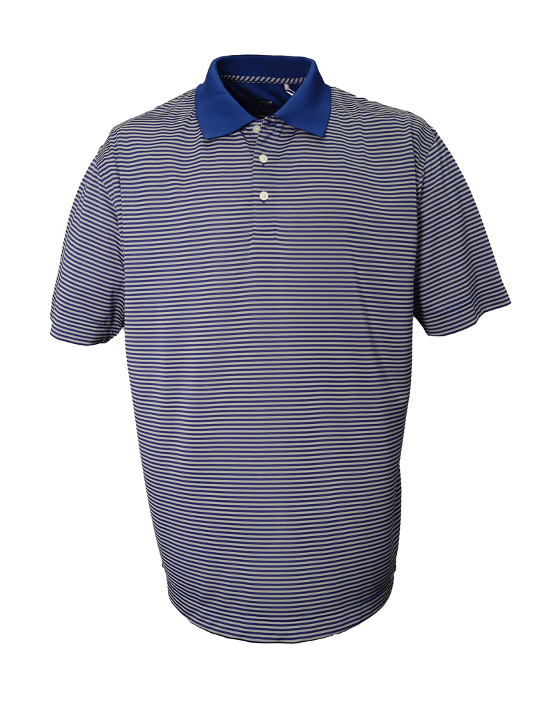 Blue Gery Stripe Polo - High and Mighty Menswear