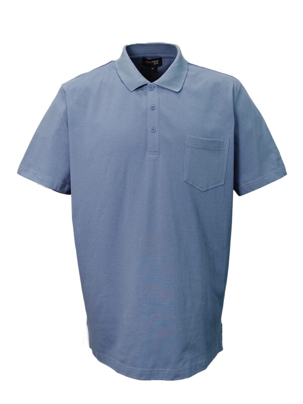 Airforce Blue Cotton Pique Pocket Polo - High and Mighty Menswear