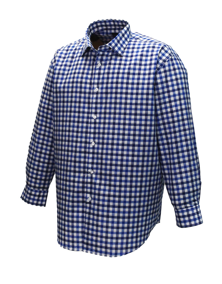 Classic Blue Gingham Long Sleeve Shirt - High and Mighty Menswear